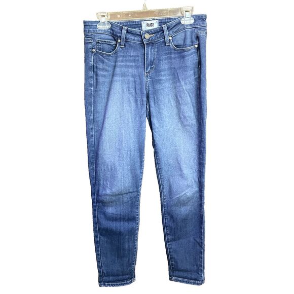 Paige Denim - Paige Skyline Ankle Peg Jeans Womens 29 Skinny Mid-Rise Stretch Blue Denim